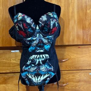 Adore Me pushup bodysuit with garter strings
